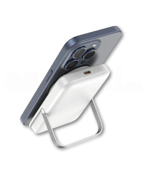 Carregador portátil magnético sem fio Qcharx Atlas de 10.000 mAh branco