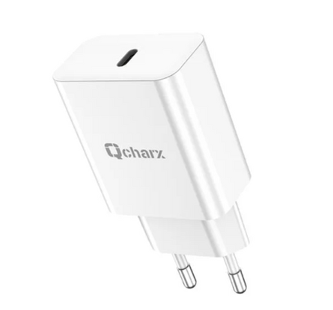 Carregador Qcharx Chronos 20W 3A 1 Tipo C com PD Branco