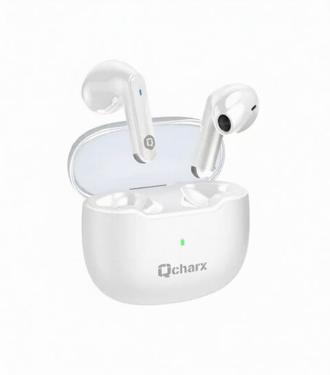 Fone de ouvido Bluetooth Qcharx Harmony TWS 5.3 branco
